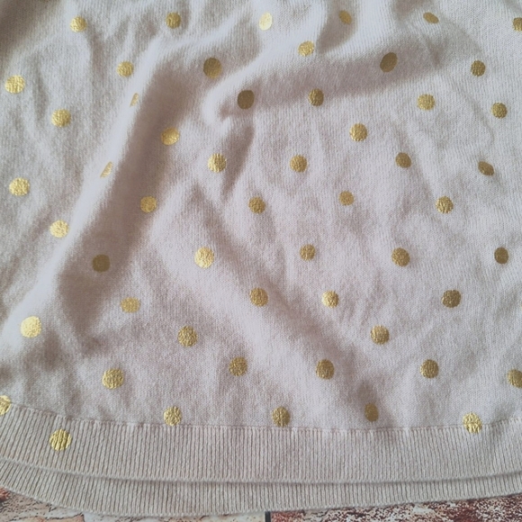 Garnet Hill | Ophelia Cashmere Side-Button Sweater - Cream/Gold Polkadot - Picture 9 of 16